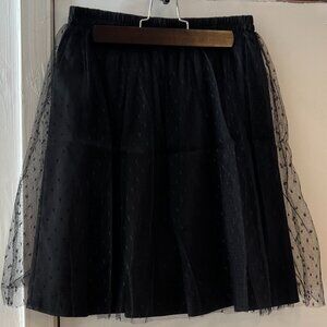 Women's RED Valentino Black Tulle Polka Dot Mesh Lace - Size 40 / Small